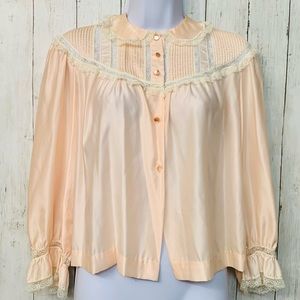 Vintage Peach Barbizon Lounge wear Pajama Top